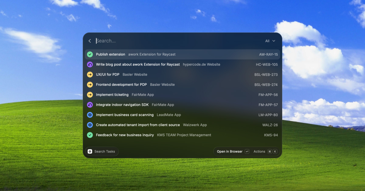Bild zum Blogpost "awork × Raycast: Neue Features für noch bessere Workflows"