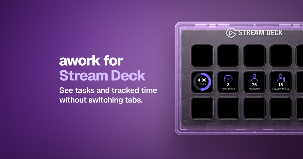 Bild zum Blogpost "awork for Stream Deck – Aufgaben & Zeiten mit dem beliebten Bedienpult immer im Blick"