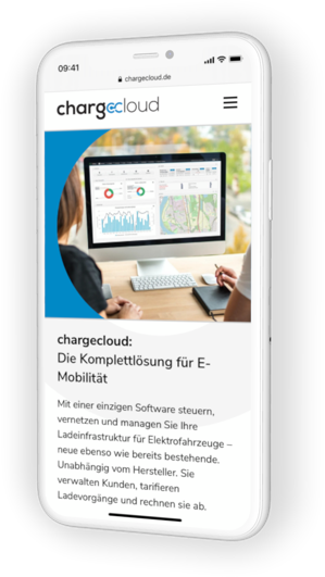 Screenshot chargecloud.de Mobile | Hypercode, Digital Product Studio, Köln