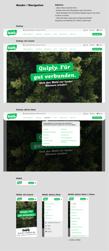 Quiply Konzpetion Website | Hypercode, Digital Product Studio, Köln