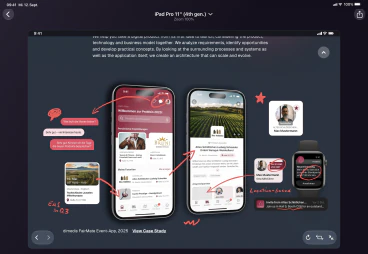 Interactive website preview in the Views detail view on iPad, screenshot without the device frame.