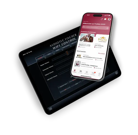 Mobile App Interface mit Eventübersicht, Profilansicht und klar strukturierten Bedienelementen auf mehreren Smartphone-Screens. | Hypercode, Digital Product Studio, Köln